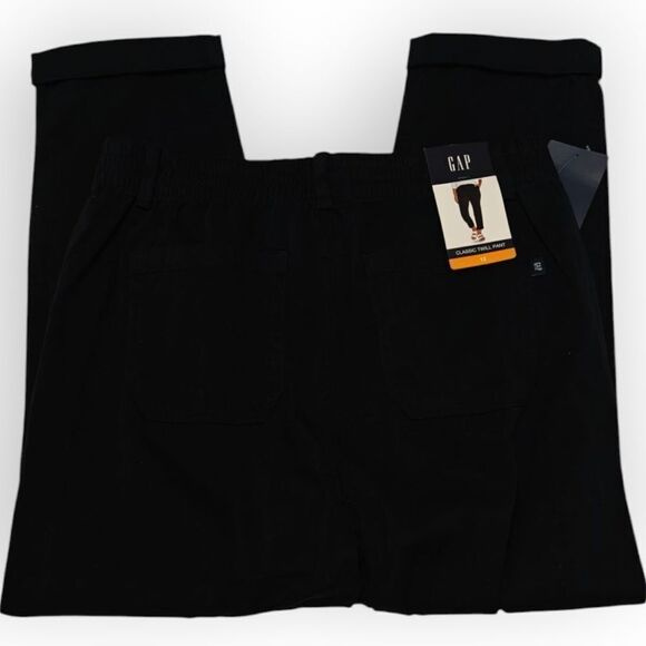 NWT GAP Classic Twill Black Ankle Cropped Pants Size 12 - Picture 7 of 11